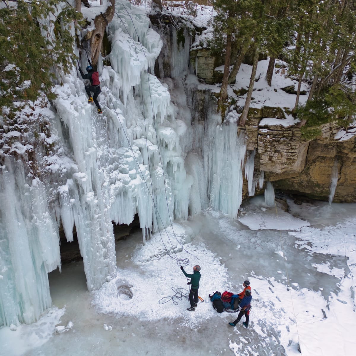 Frozen waterfall.