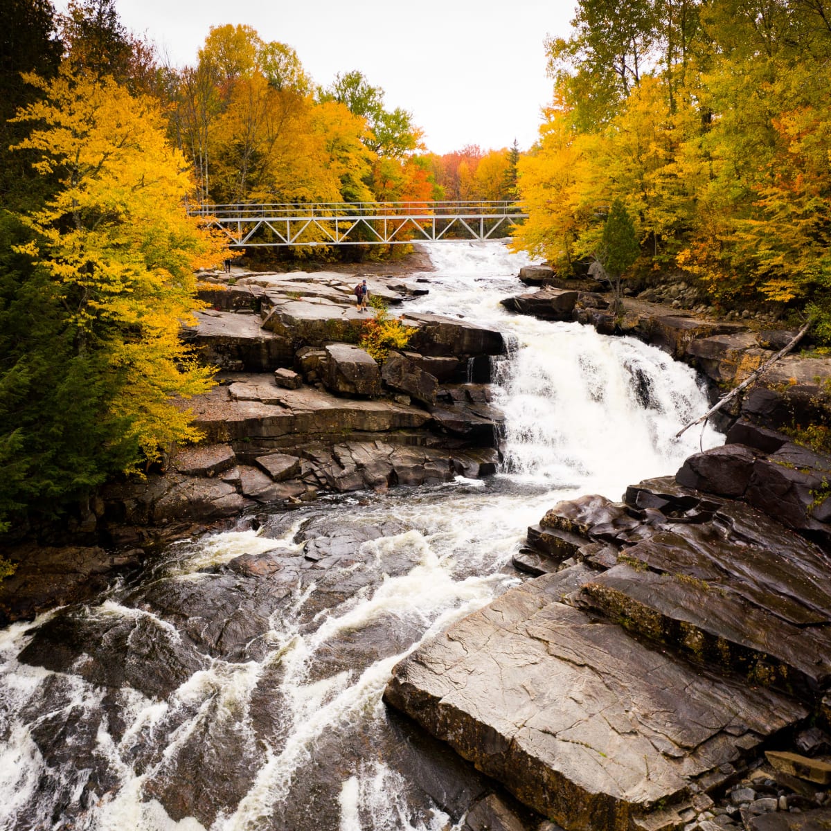 Waterfall in autumn.