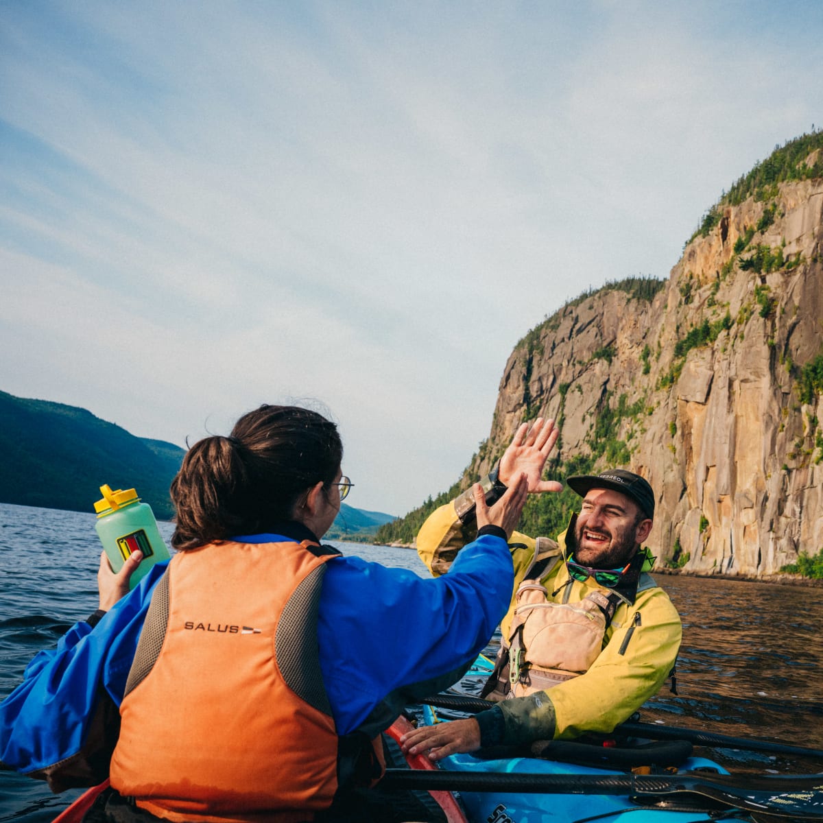 Kayaking on the fjord in Parc national Fjord-du-Saguenay.