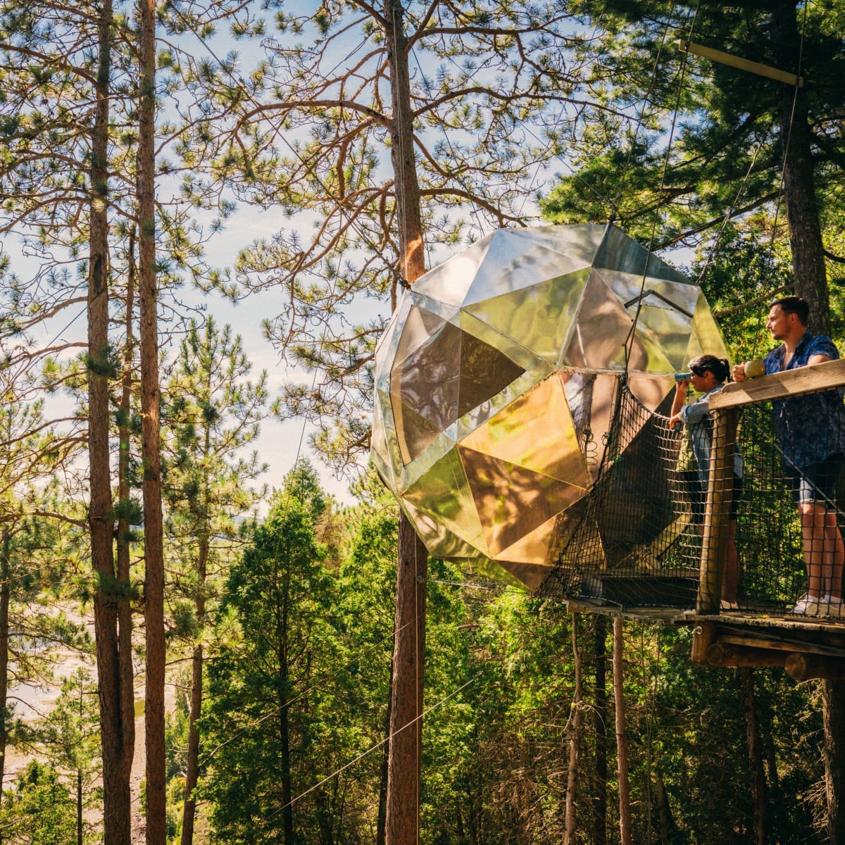 Sphere accommodations at Cap Jaseux Adventure Park.