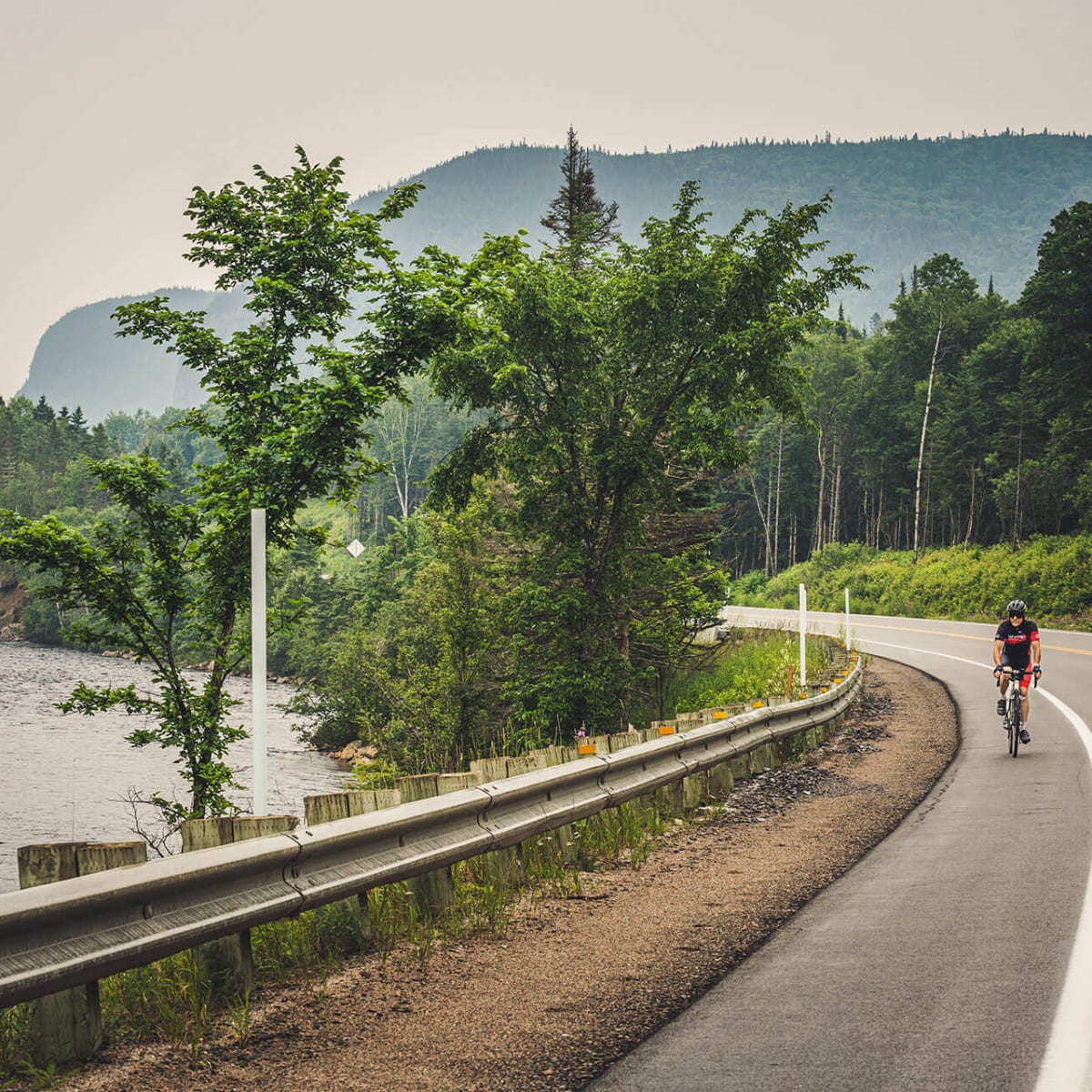 Cyclist on the road.