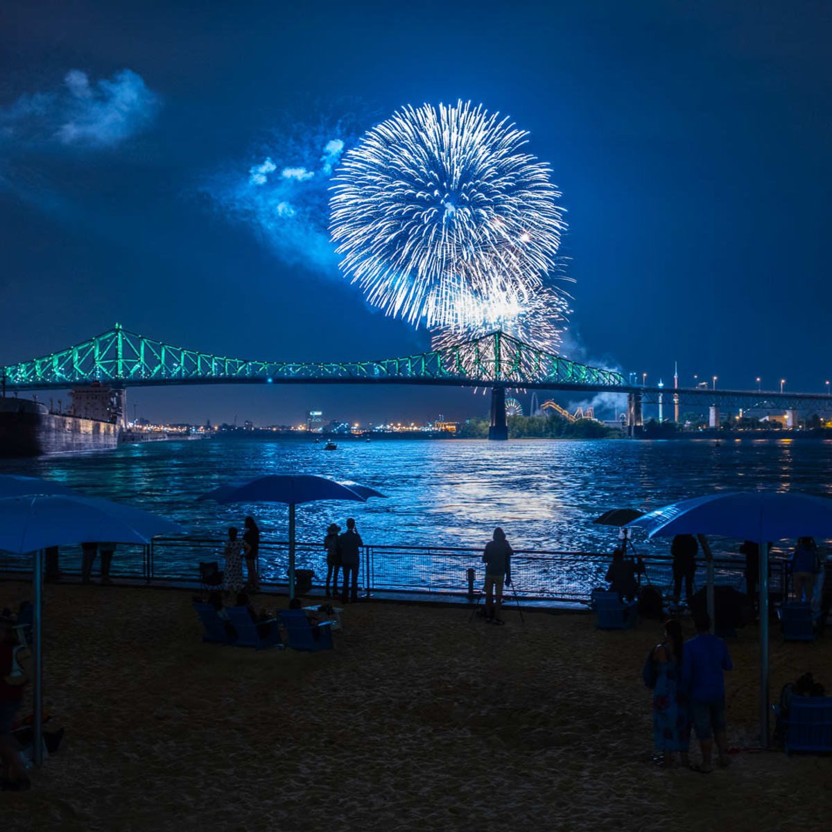 Fireworks viewed from the Old Port.