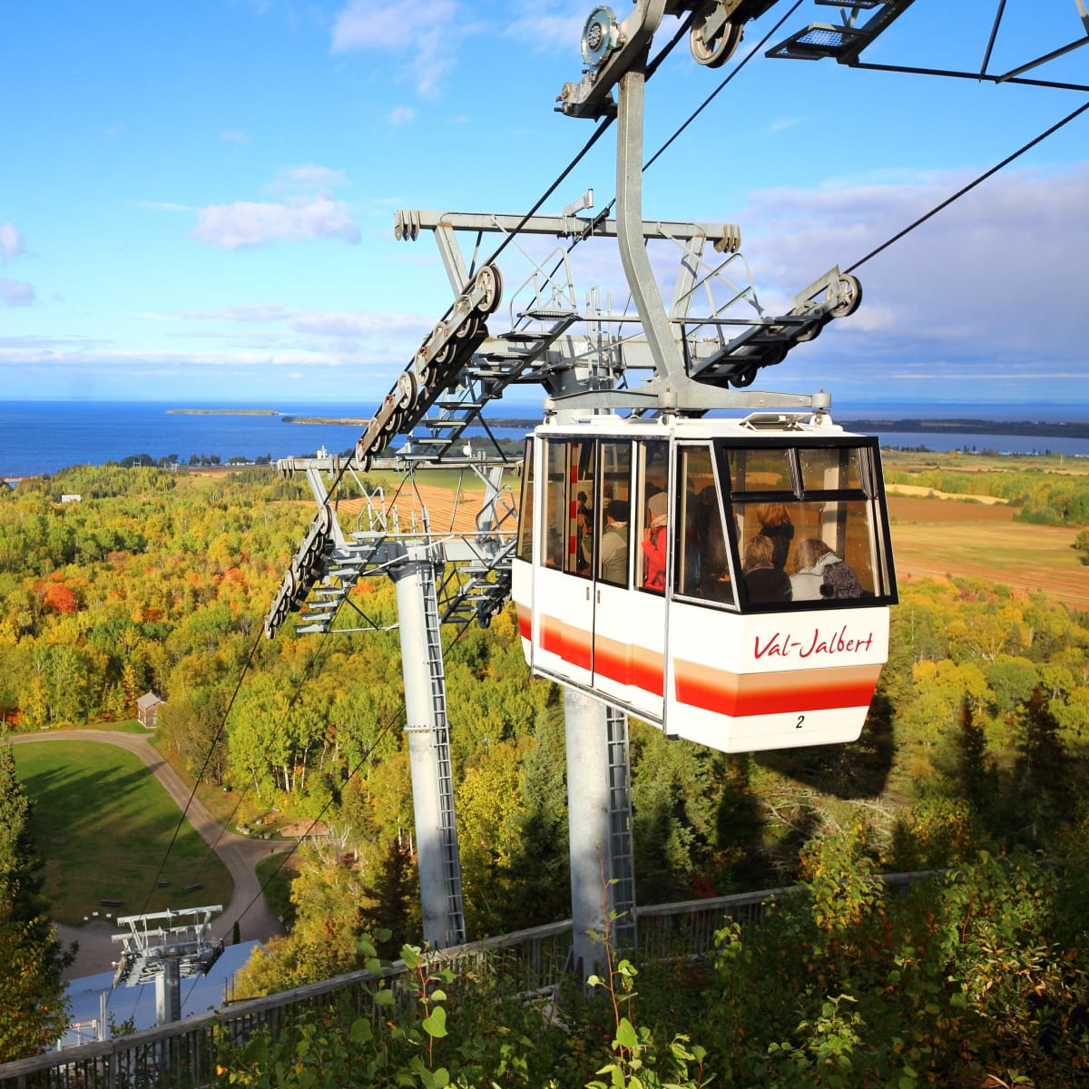 Cable car at the Val-Jalbert Historic Village.