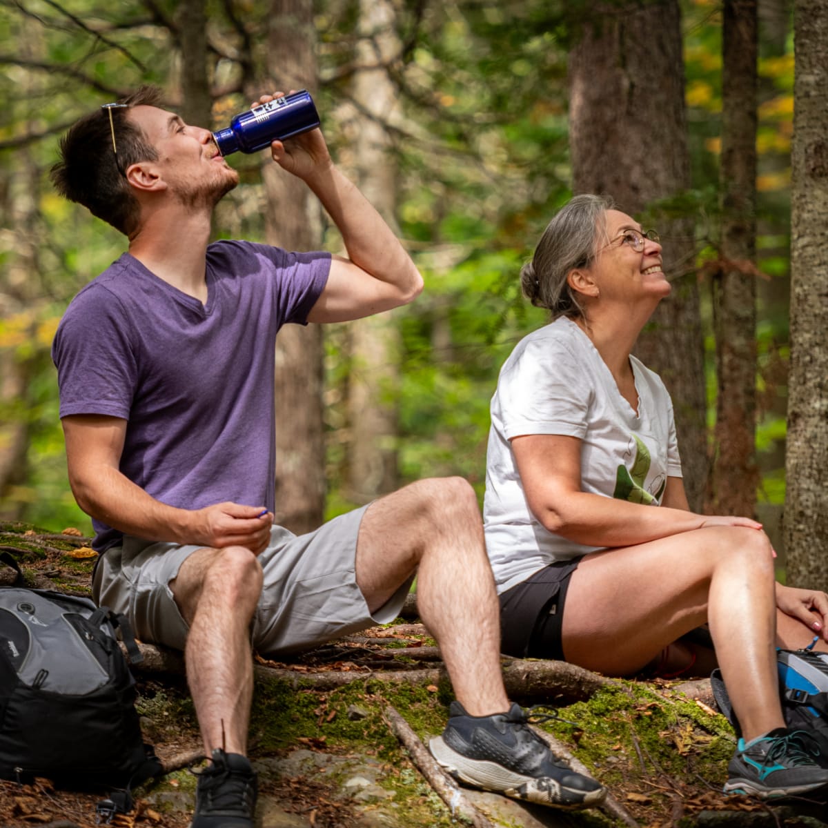 Two hikers taking a break.