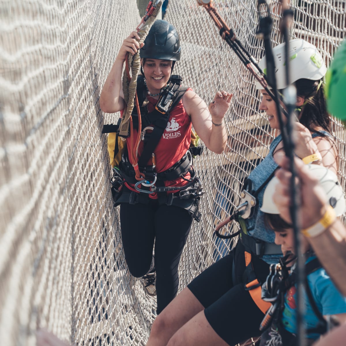 Tree-top adventure course.