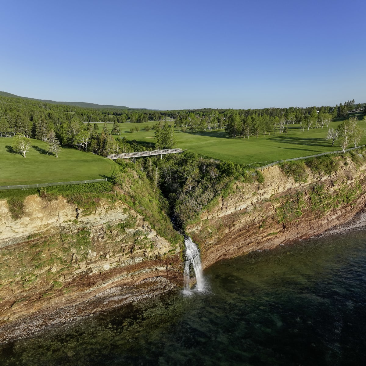Aerial view of Fort Prével Golf Course.