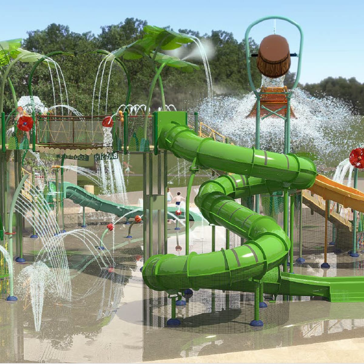 Parc aquatique au Zoo de Granby.
