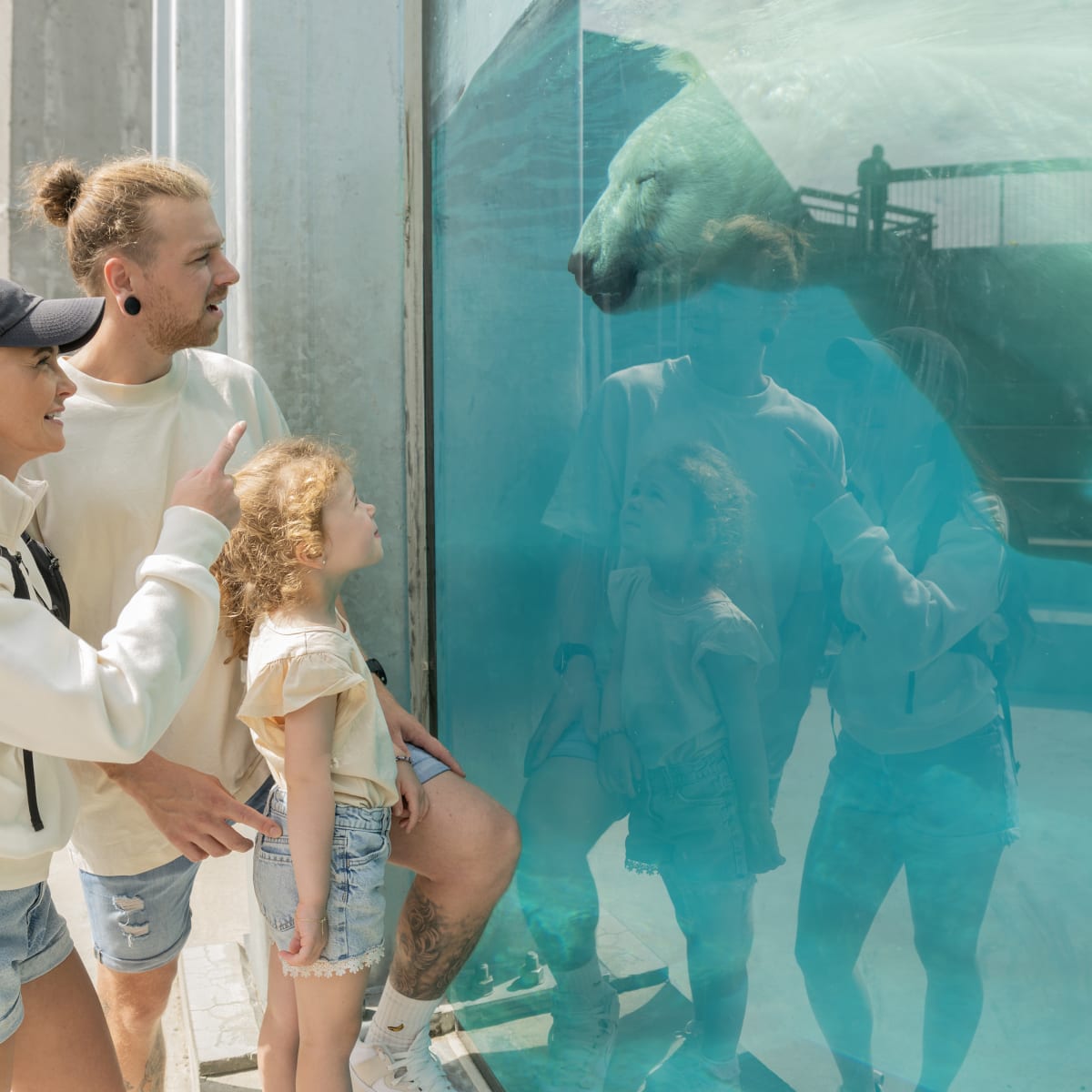family at the zoo.