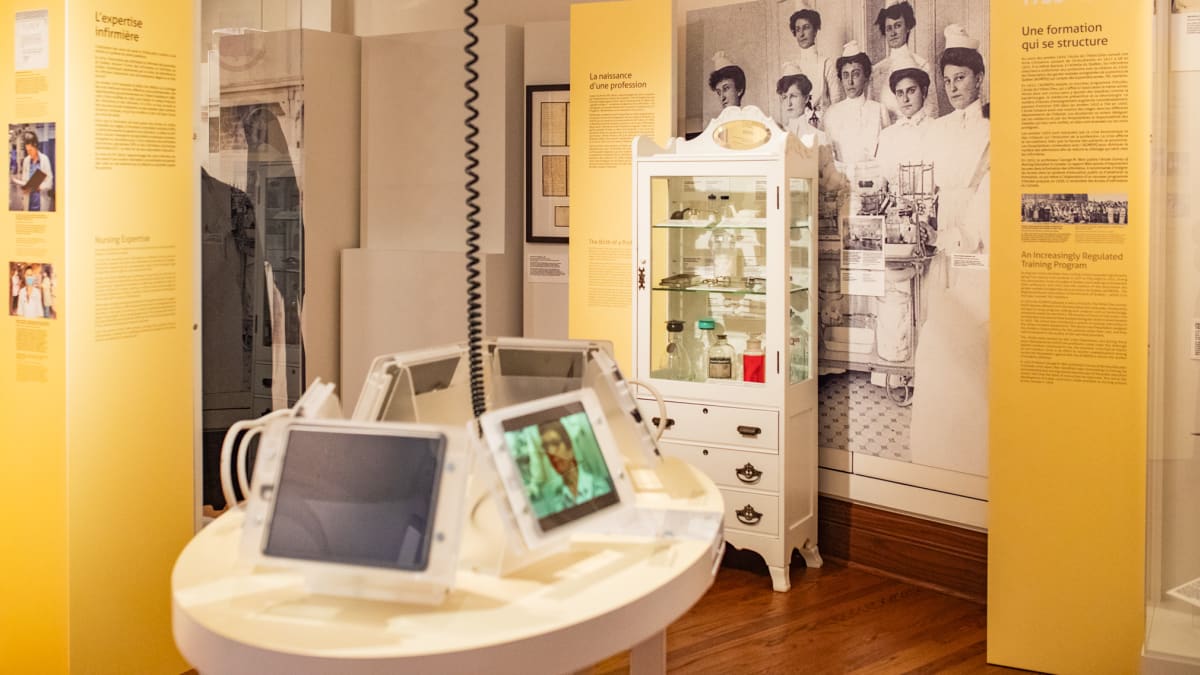 Interactive exhibition with interpretive panels and tablet displays