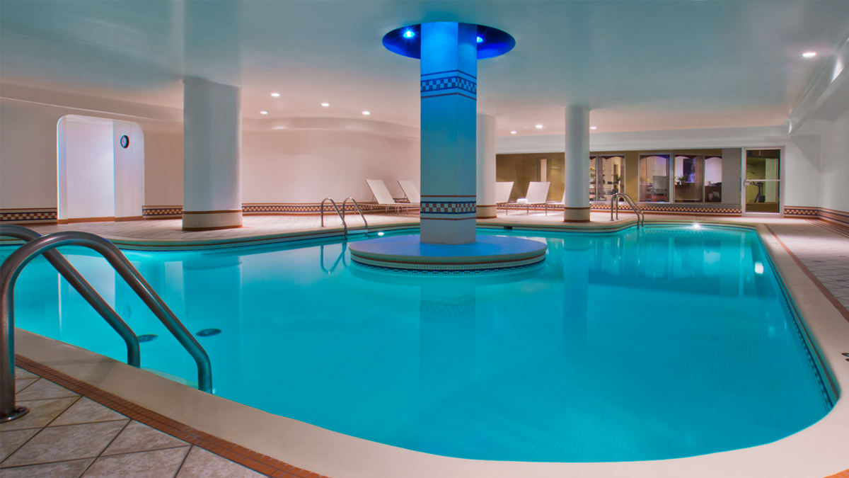 The hotel's indoor pool.