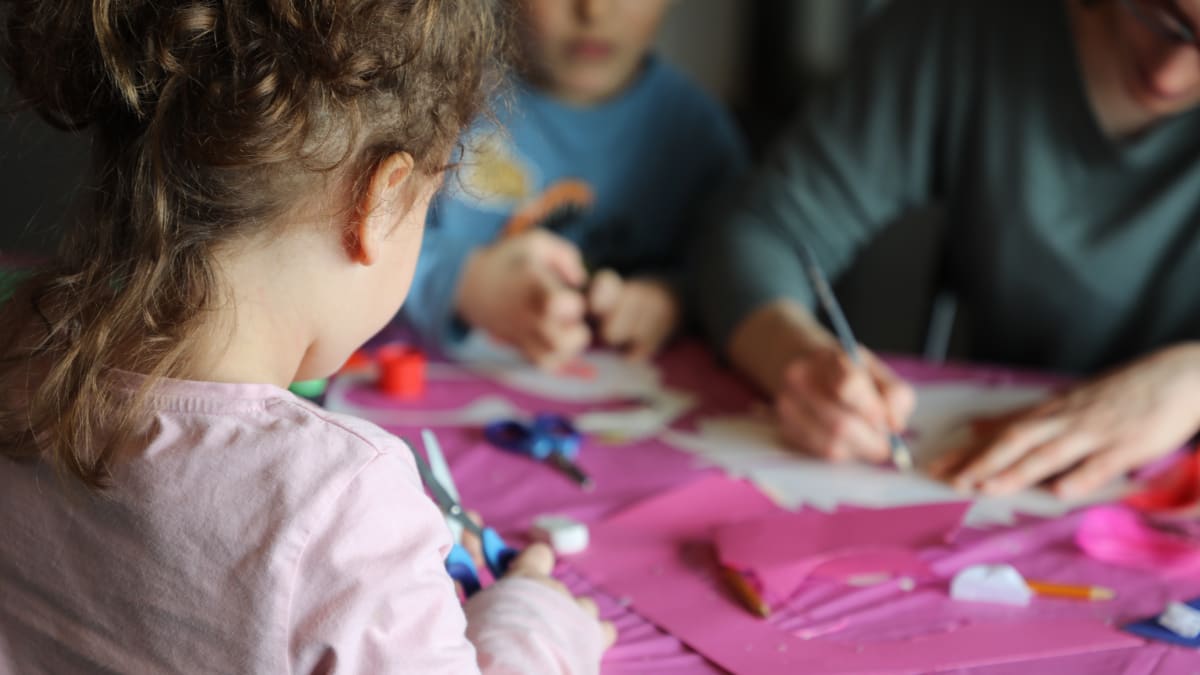 Young girl participating in an art workshop