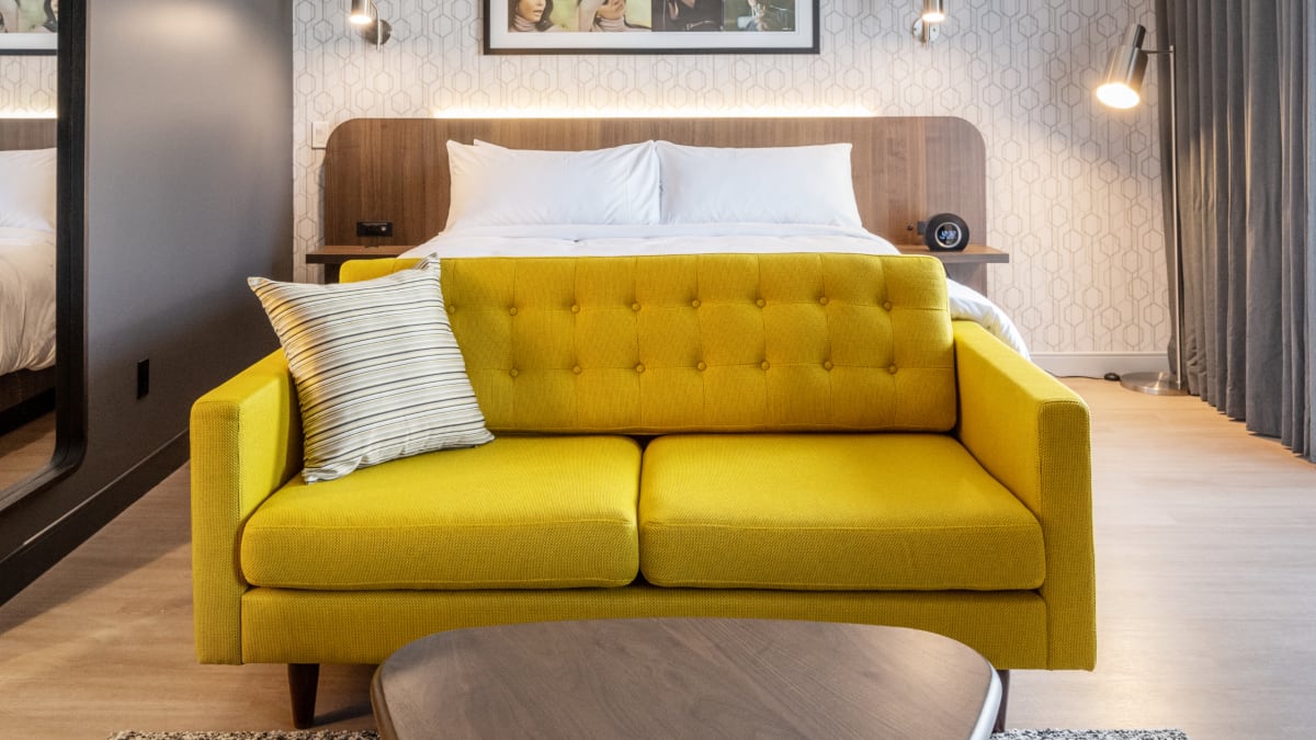 Interior of a room at Hotel Verso.