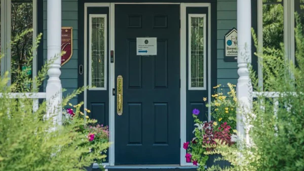 Porte d'entrée de l'auberge Domaine Jolivent.