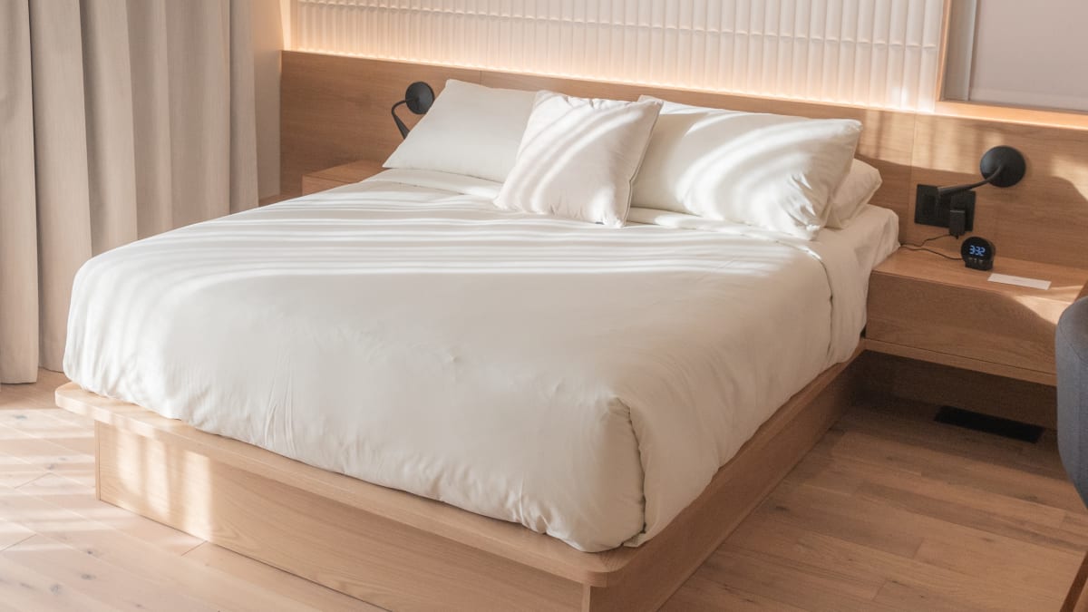 Chambre d'un des pavillons Oasis au Spa Eastman