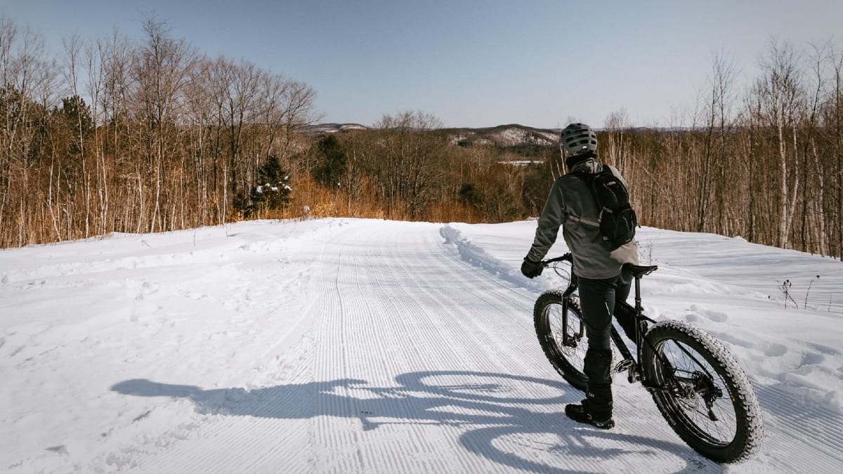 Fatbiker at the Parc des Montagnes Noires de Ripon
