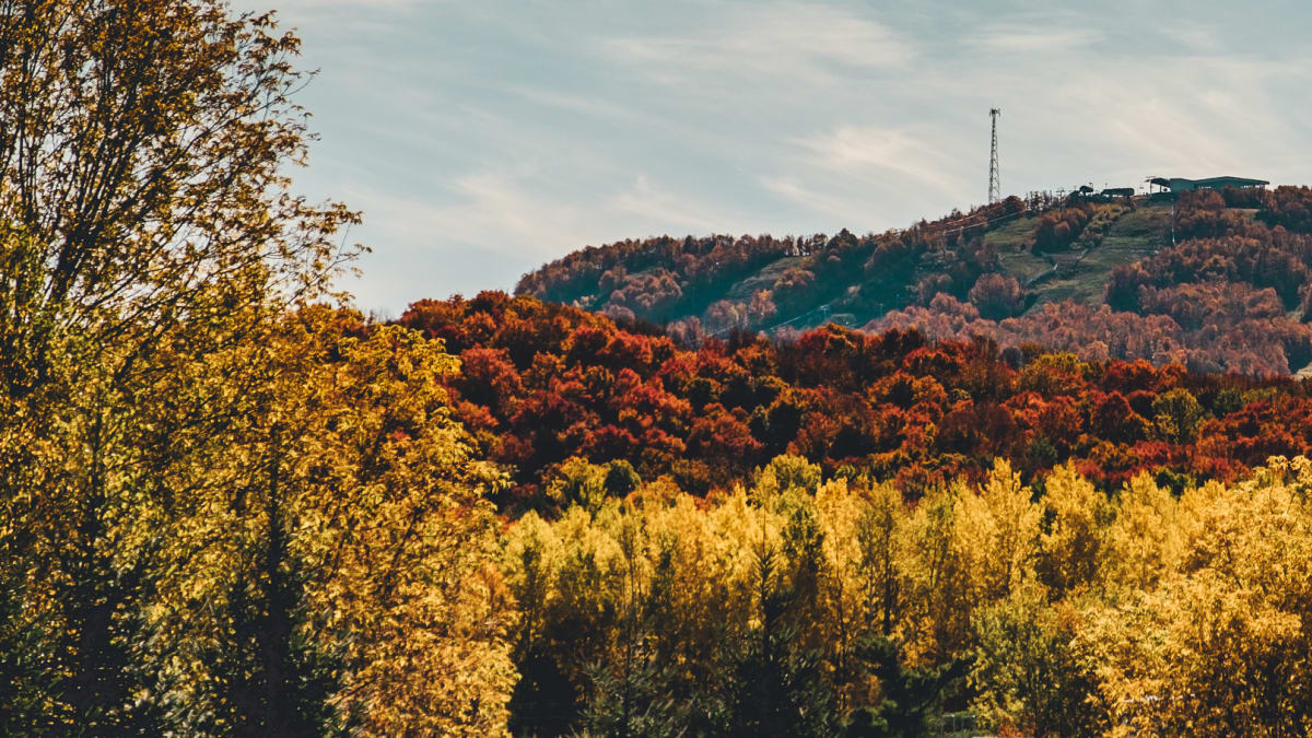 Bromont mountain in the fall.