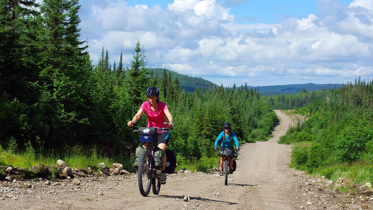 Biking in the Jacques-Cartier region.