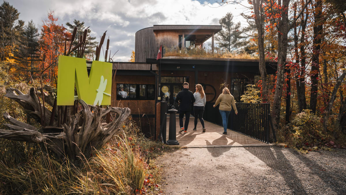 Front of the interpretation centre at the Cherry River Marsh