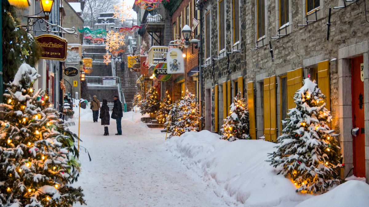 Petit Champlain district under a blanket of snow.