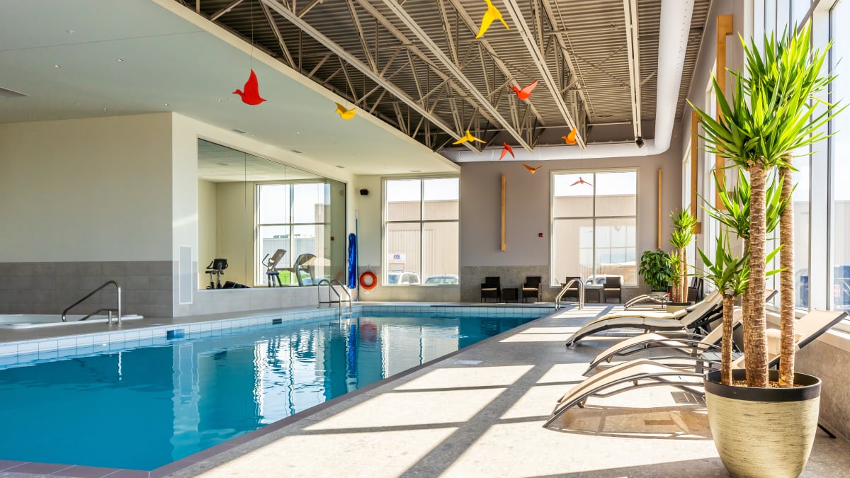 Indoor pool at the Delta Saguenay Hotel