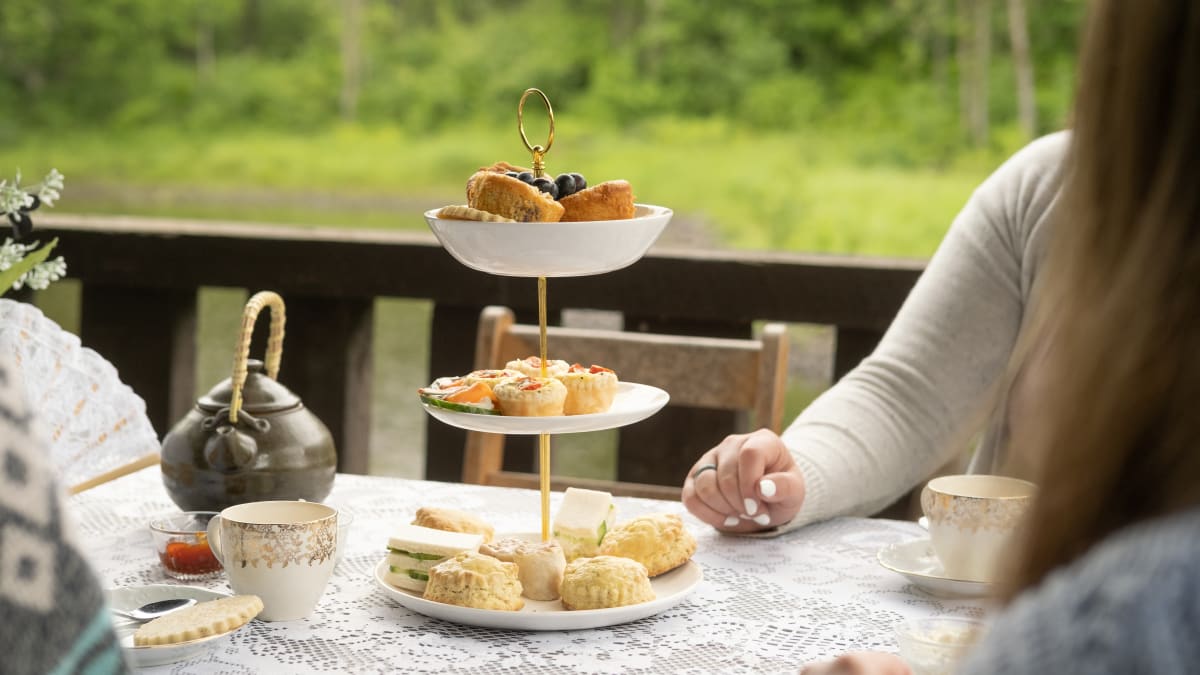 Platter of delicacies served at teatime.