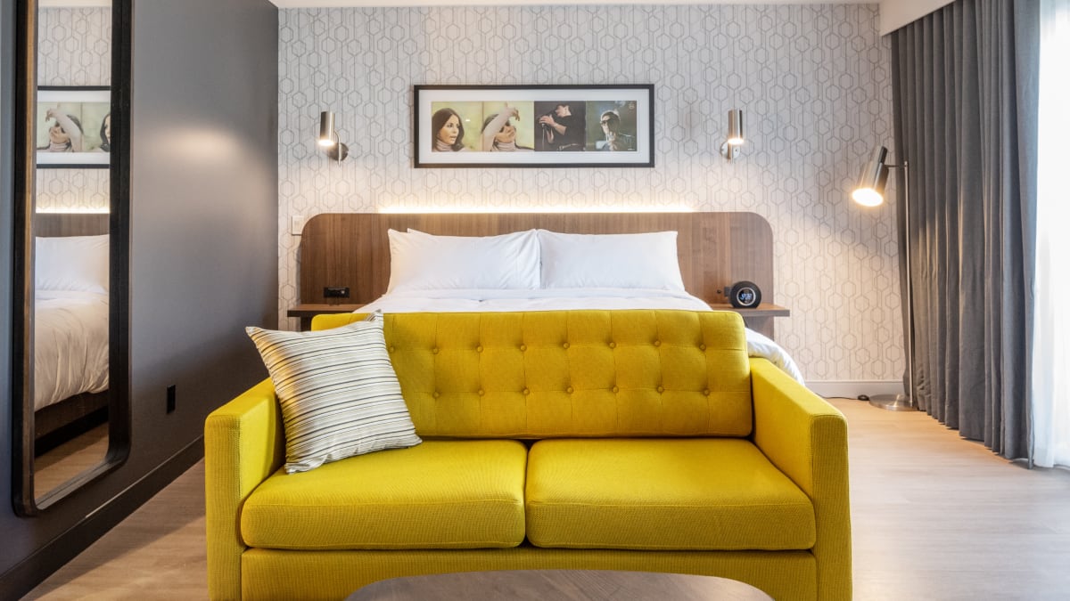 Interior of a room at Hotel Verso.