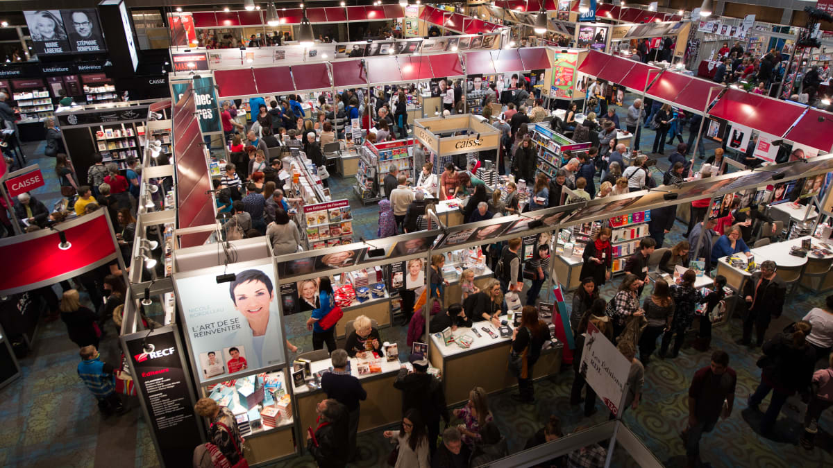 Various booths at the book fair