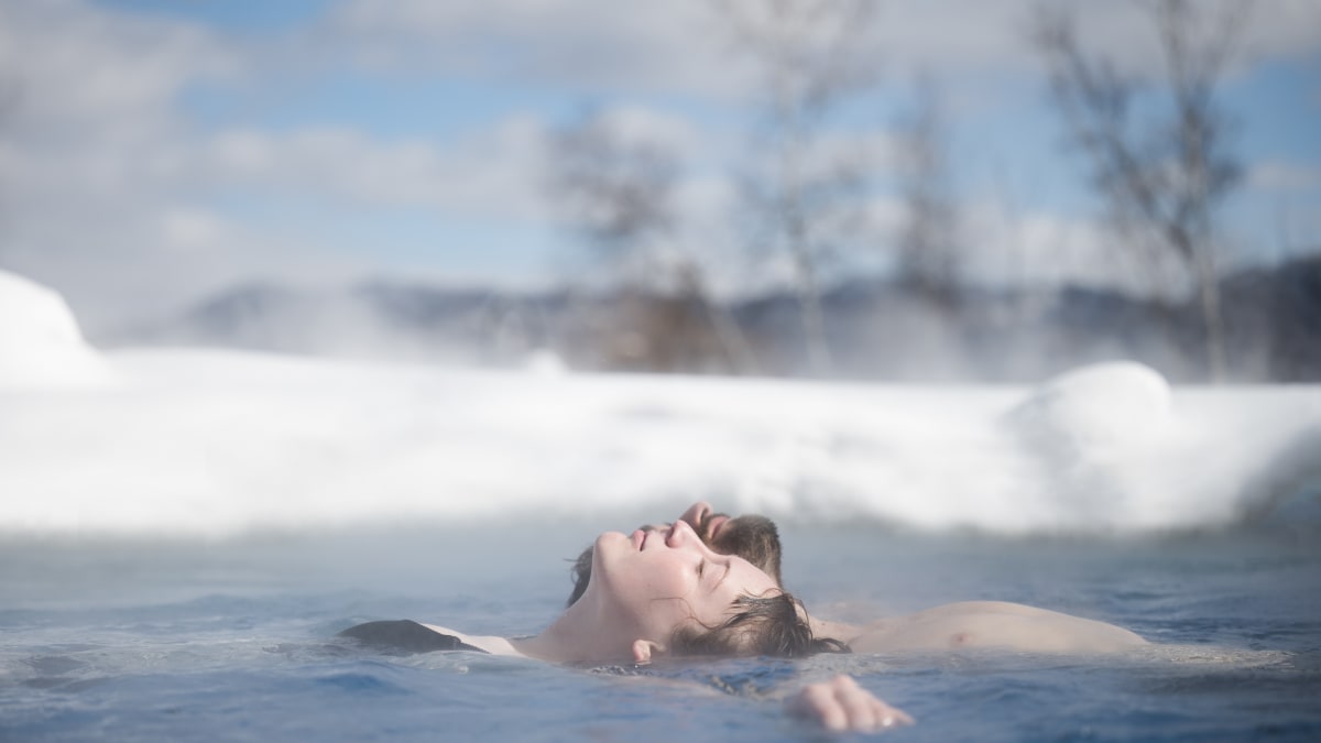 couple in the baths at Spa Eastman