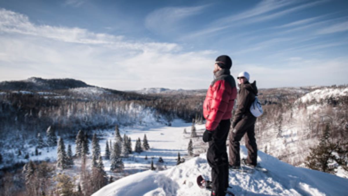 Hiking on snowshoes