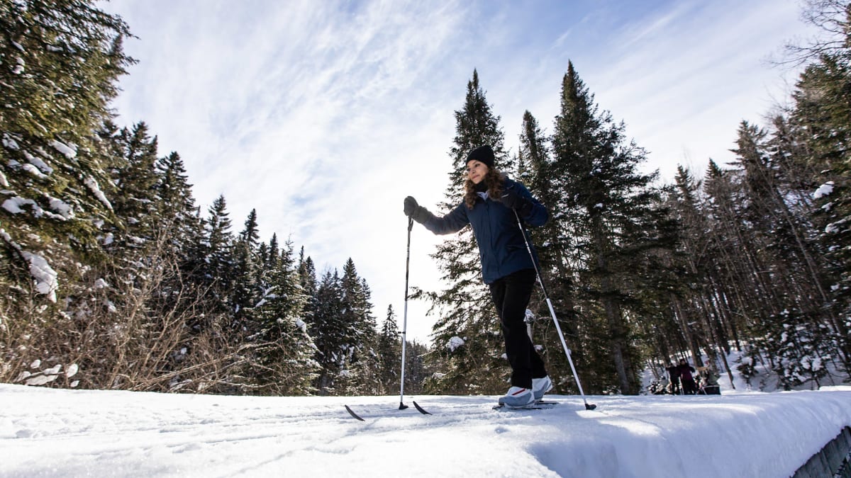 Cross-country skiing in La Mauricie National Park.