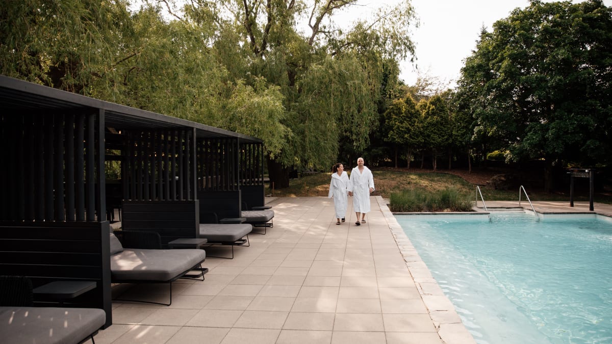 Piscine au strom spa nordique de Saint-Hilaire.