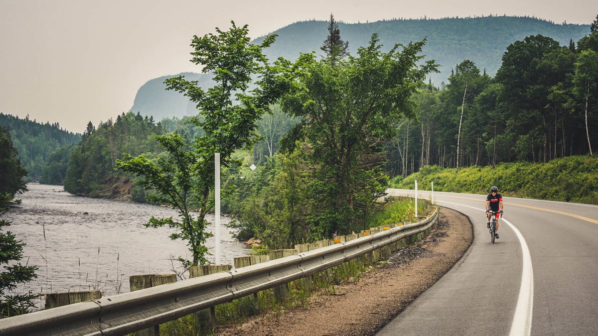 Cyclist on the road.