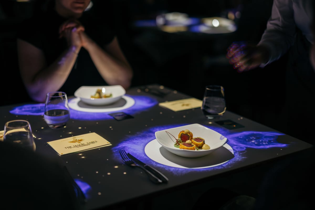 Table magique à Québec au Château Frontenac.
