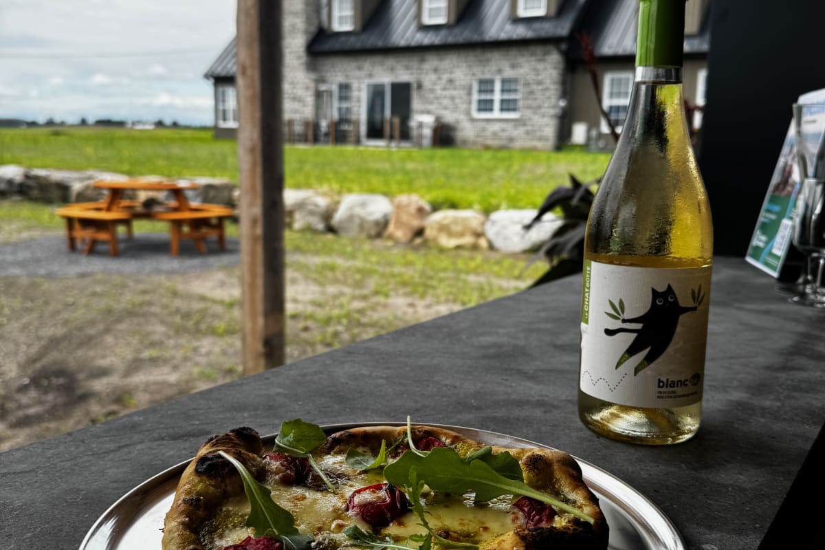 Pizza at the Ferme du Mihouli.