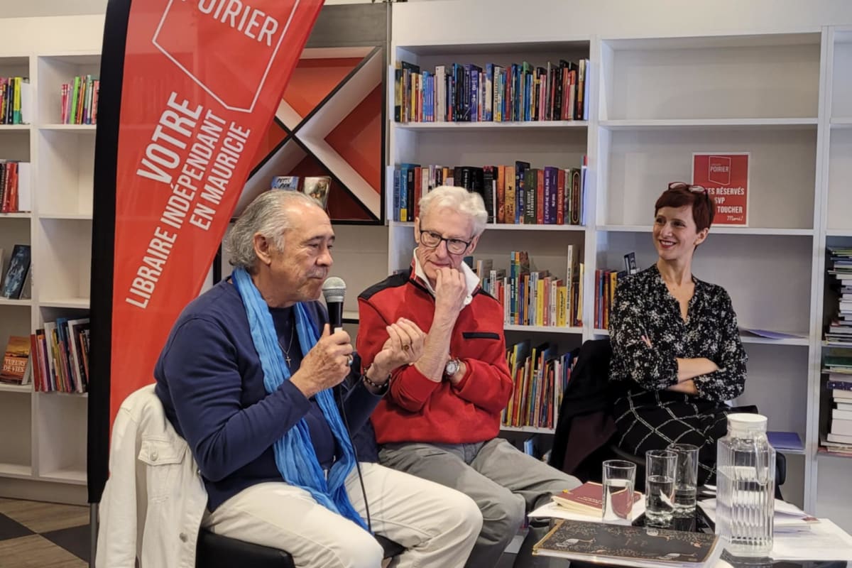 Discussion group at a bookstore during the international poetry Festival.