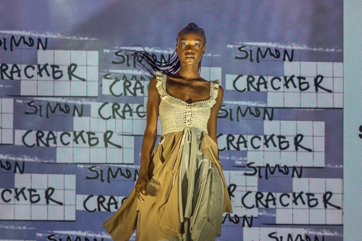 Model at a fashion show at ItalfestMTL.