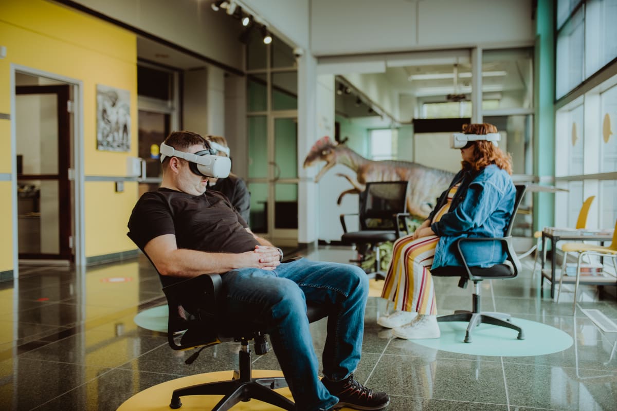 Activité de réalité virtuelle au Musée Minéro.