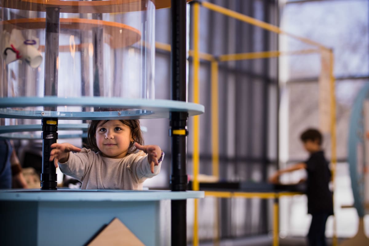 Kids at the Musée de l'ingéniosité J. Armand Bombardier.