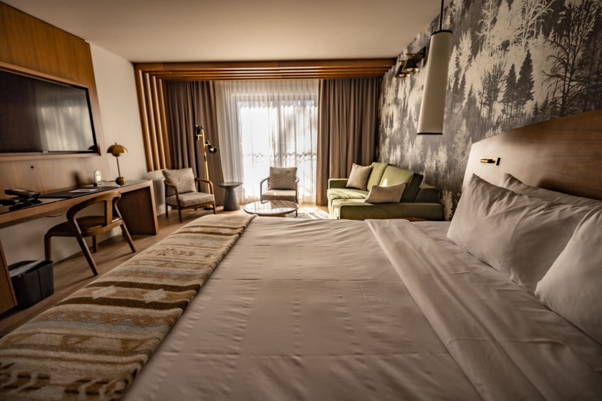 Chambre à L’Hôtel-Musée Premières Nations.