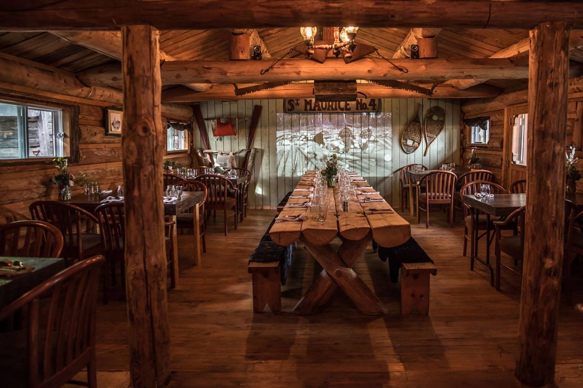 Interior of the Cookerie, the Loggers' Village’s cookhouse