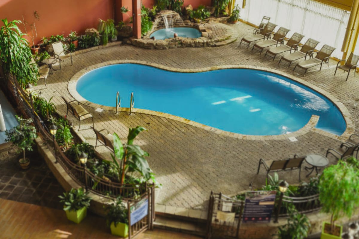 Interior pool at Hôtel Ambassadeur