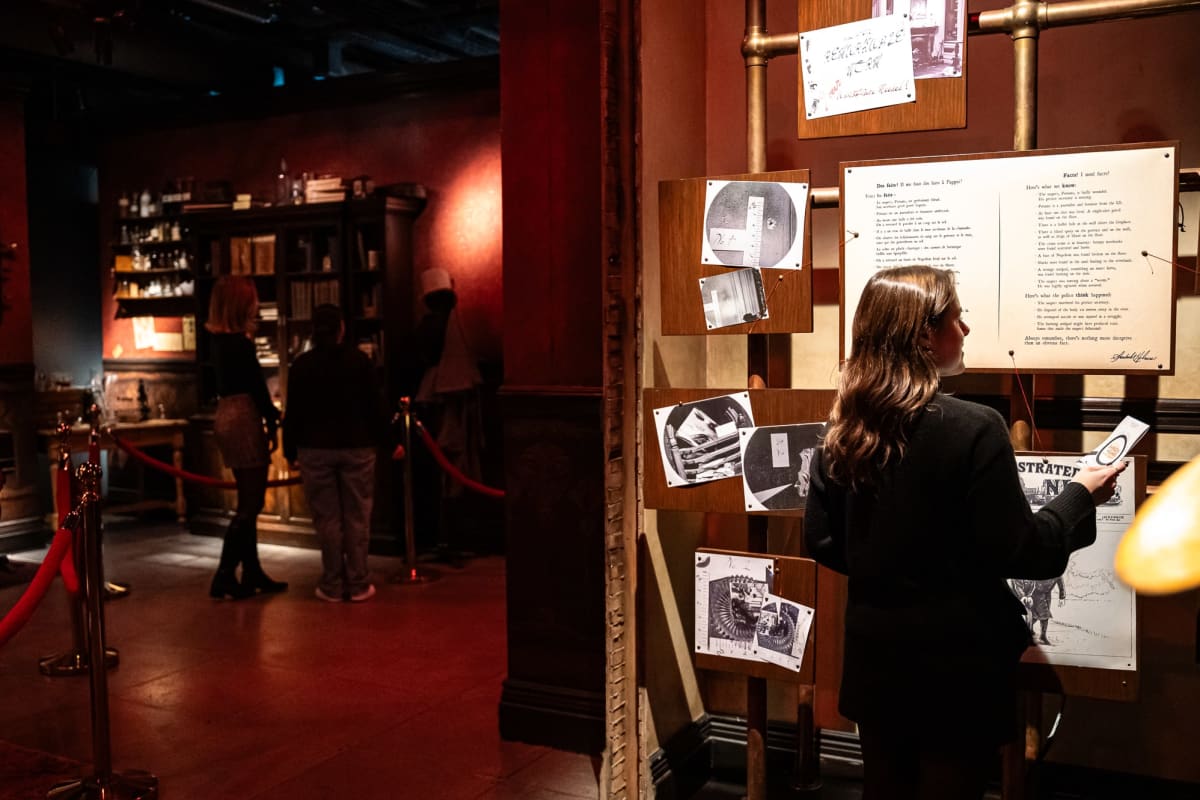 Visitors viewing the Sherlock Holmes exhibition.