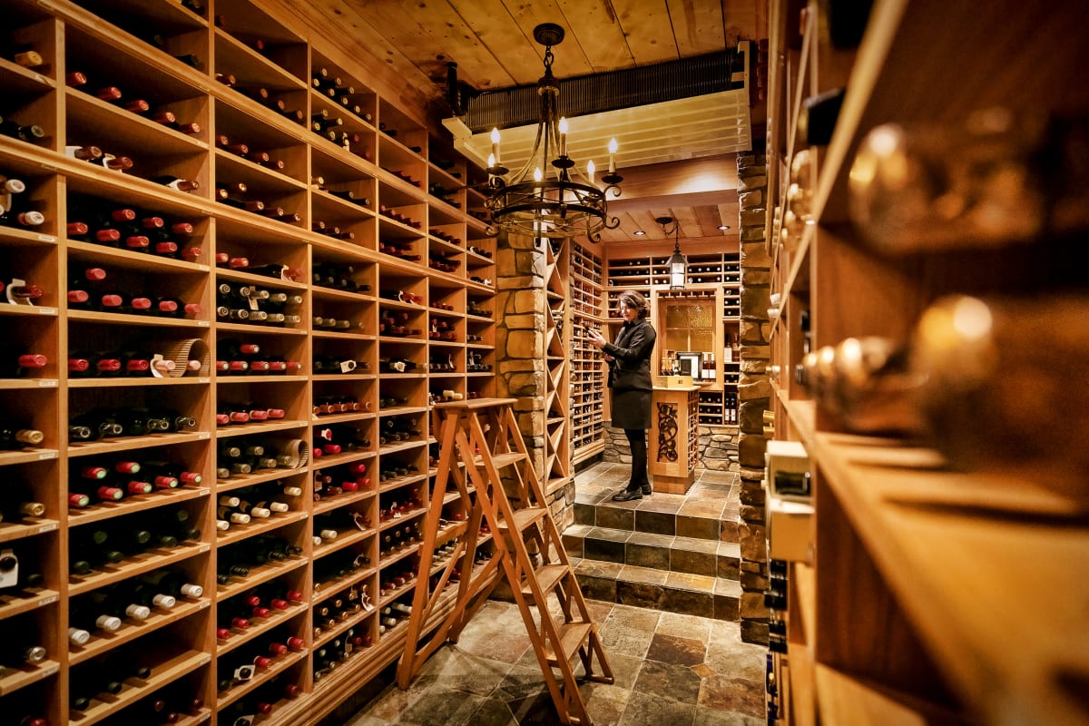 Wine cellar.