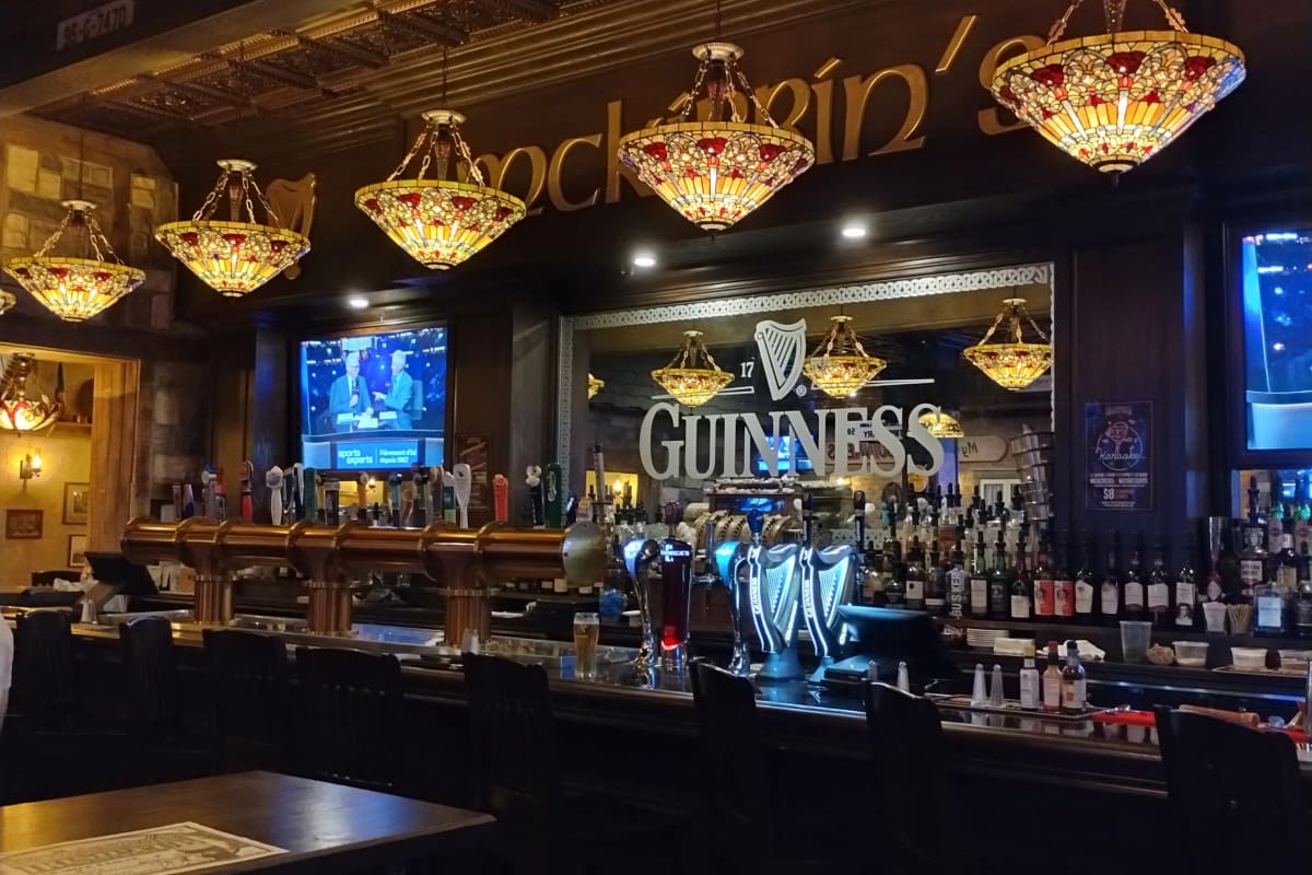 Bar in an Irish pub.
