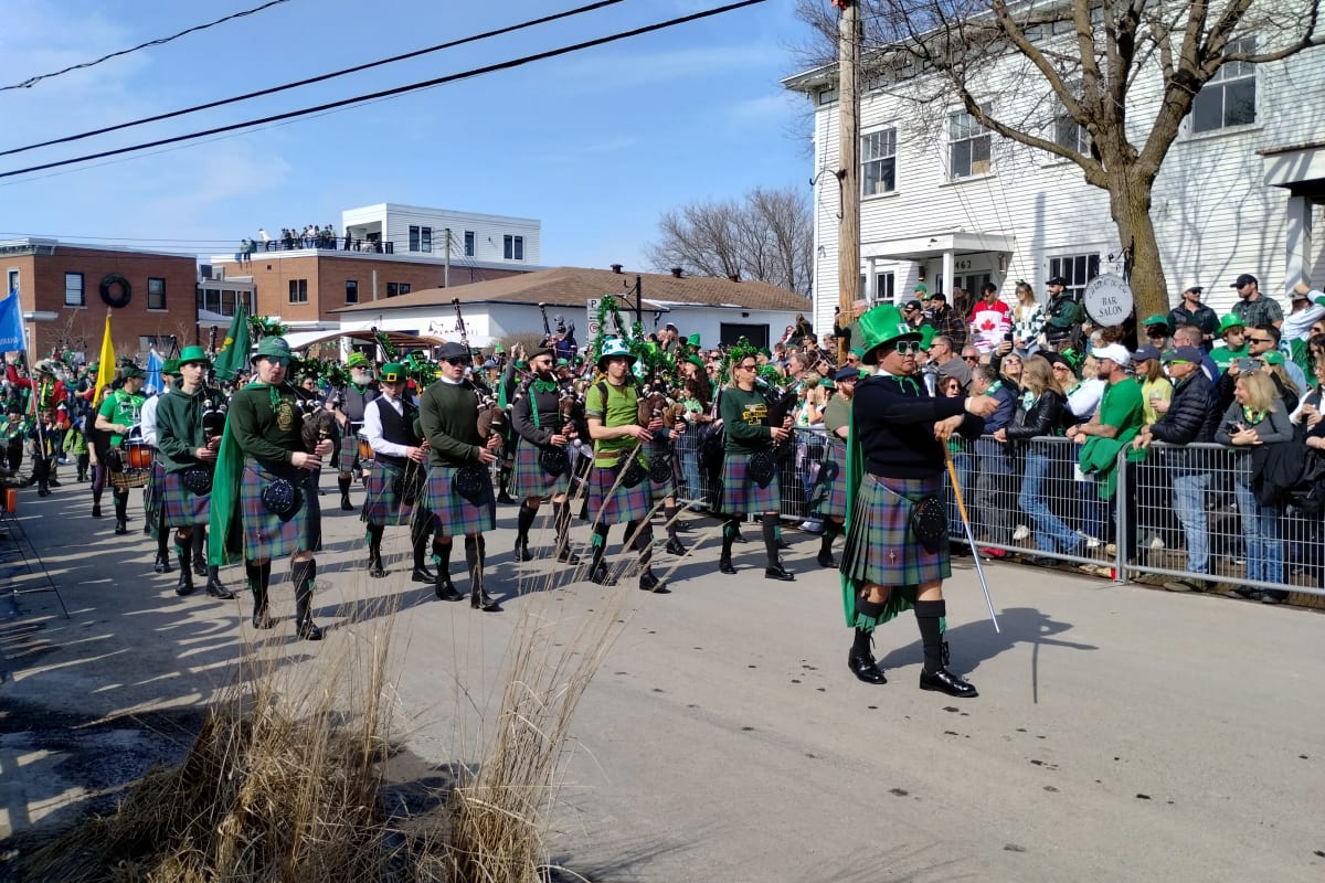 Bagpipers at St. Patrick's Day Parade in Hudson