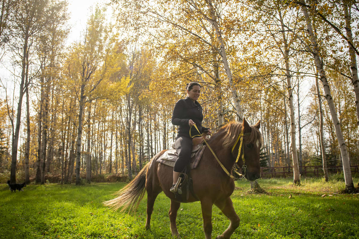 Randonnée à cheval en Côte-Nord.