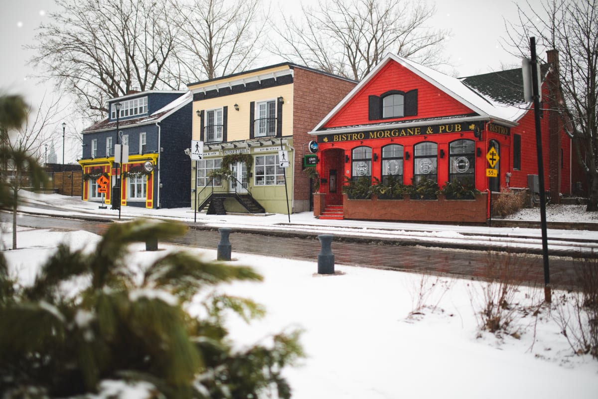 Rue du Vieux-Saint-Jean en hiver.