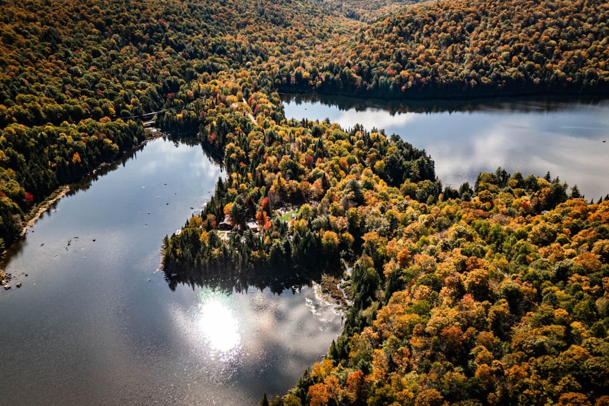 Vue aérienne sur la nature en automne.