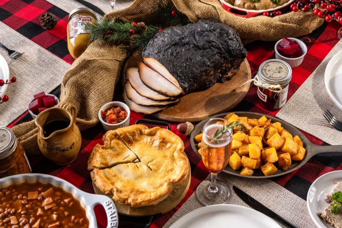 Sugar shack meal at Au Petit Poucet.