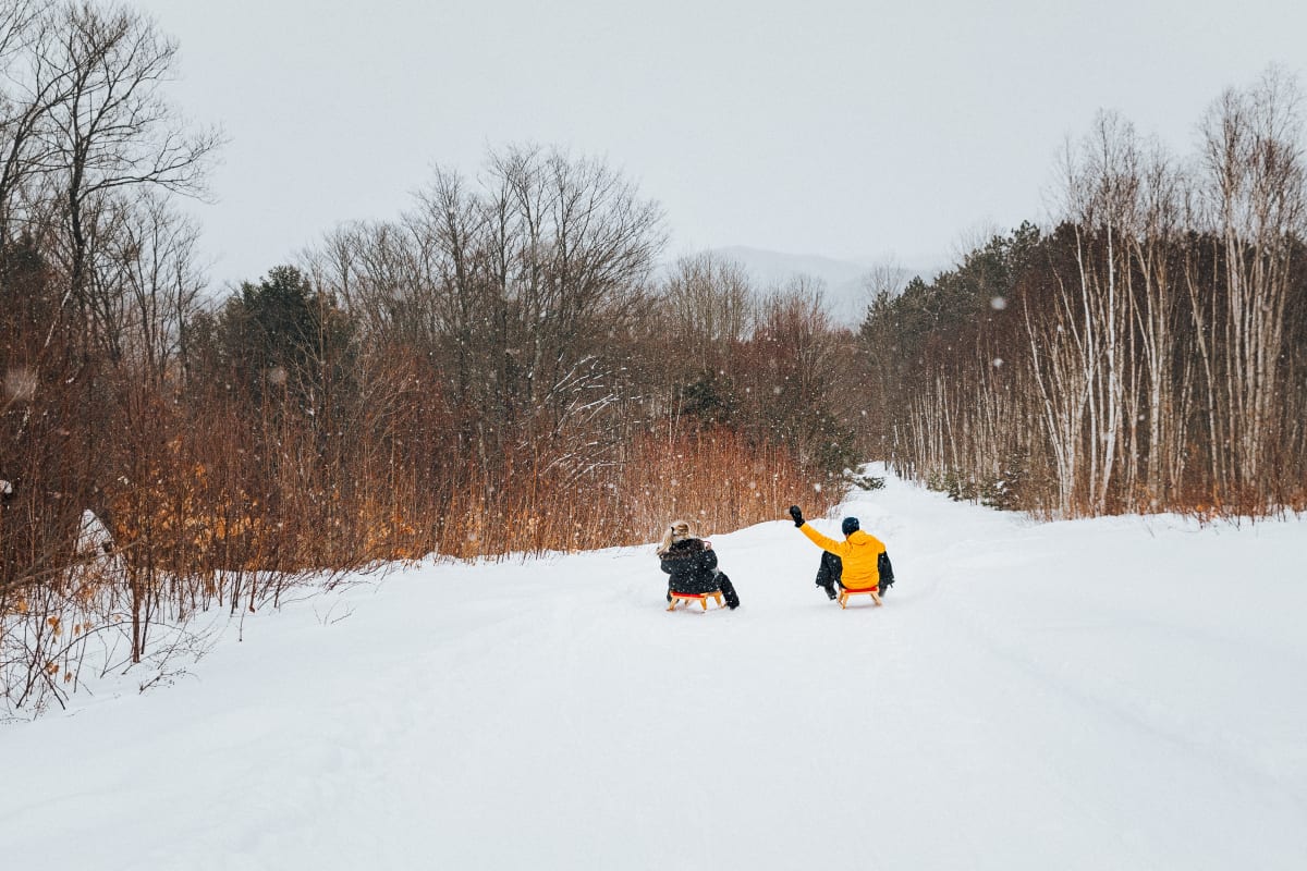 Glissade hivernale au Parc des Montagnes Noires de Ripon 